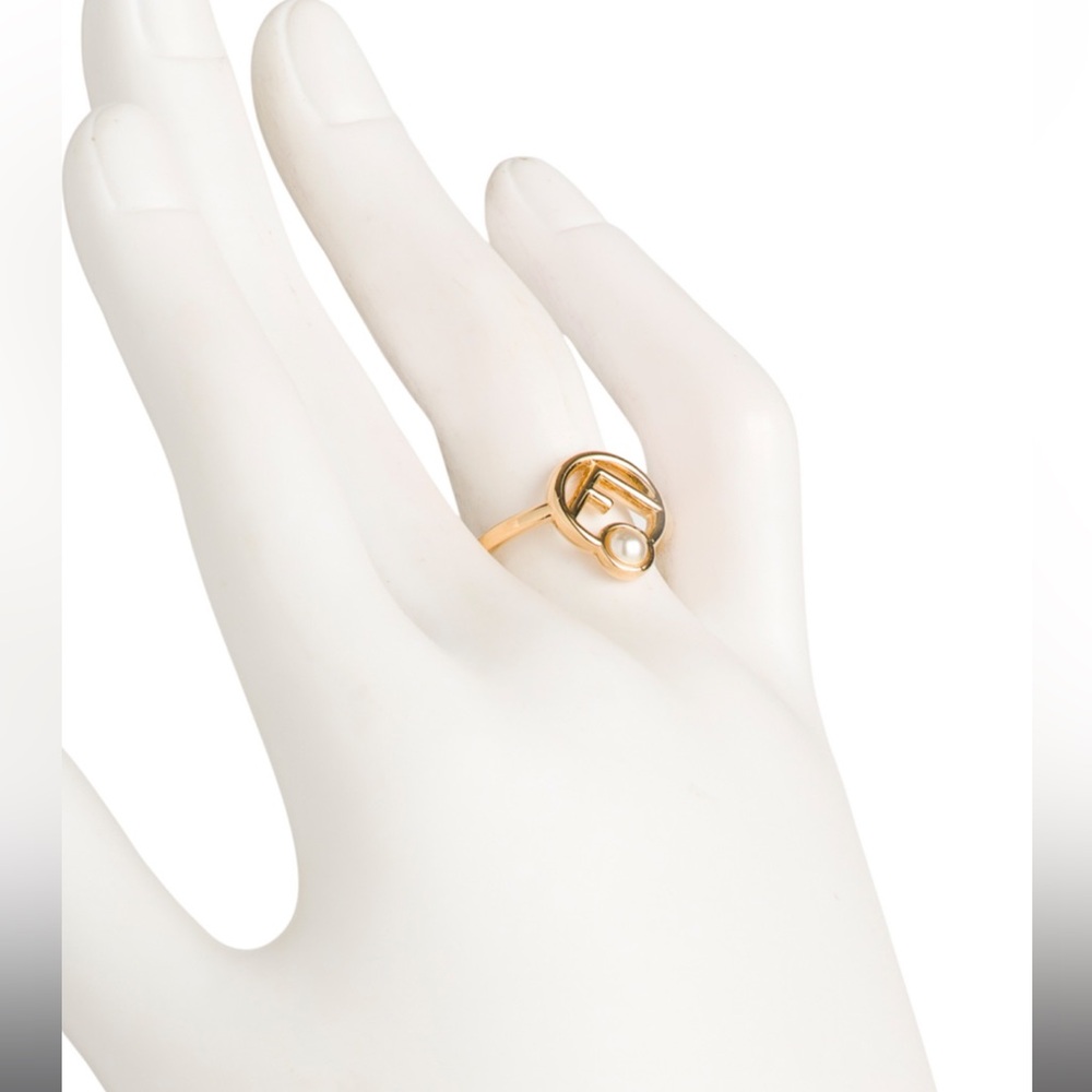 FENDI Gold-tone Ring with Pearl Accent - Picture 3 of 6